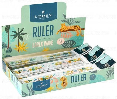 Линейка 15см пластик с принтом ассорти LOREX WAVE AIRY Leopard 1/48