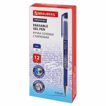 Ручка Пиши-стирай гелевая синяя 0,5мм линия 0,35мм REWIND BRAUBERG 1/12/1728 Ручка Пиши-стирай гелевая синяя 0,5мм линия 0,35мм REWIND BRAUBERG 1/12/1728