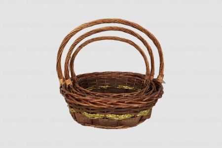 Корзина плетеная 38х32х36см коричневый темный плетеная ива М 1/1