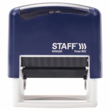 Штамп самонаб 4-стр оттиск 48х18мм синий б/рамки STAFF Printer 8052 корпус синий касса 1/10 (Клиент)