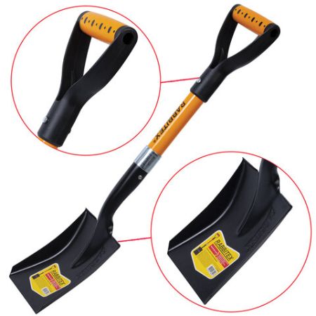 Лопата снеговая 160х200мм длина 70см авто совковая стекловолокно V-ручка Rabbitex 1/6