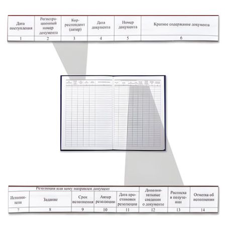 Журнал регистрации входящих документов 96л А4 200х290мм фольга, блок офсе BRAUBERG 1/10 (клиент)