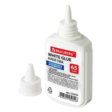 Клей ПВА 65г бумага картон дерево BRAUBERG 1/60