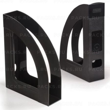 Лоток вертикальный для бумаг 70мм полипропилен черный Респект СТАММ 1/6