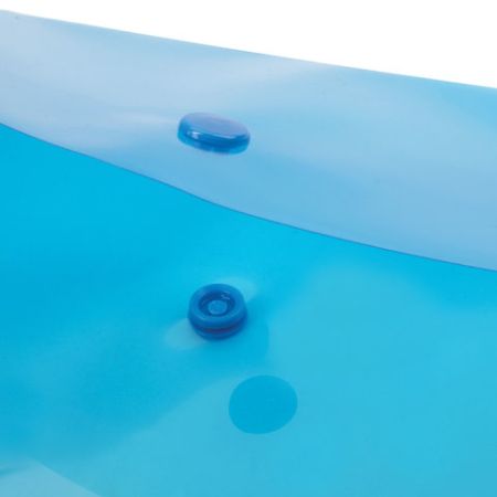 Папка-конверт с кнопкой А4 BRAUBERG прозрачная синяя до 100 листов 0,18мм 1/10/100 (Клиент)