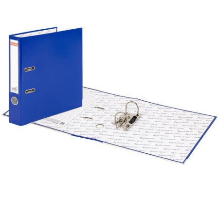 Папка-регистратор А4 50мм BRAUBERG, прочная, с уголком,синяя, с покрытием из полипропилен