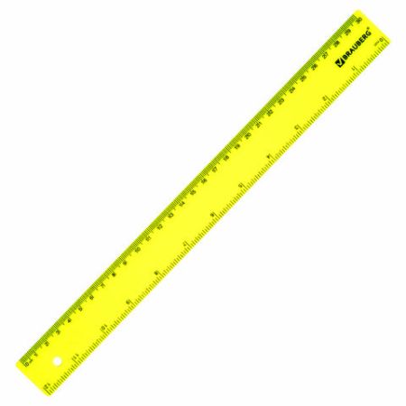 Линейка 30см пластиковая гибкая неоновая ассорти BRAUBERG 1/30 (Клиент)