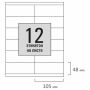 Этикетка самоклеящаяся 105х48мм 50л 12этикеток на листе формата А4 белая STAFF BASIC 1/20 (Клиент)