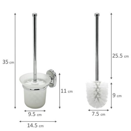 Ерш для унитаза LAIMA подставка из толстого стекла крепление к стене хром сталь 1/20 (Клиент)
