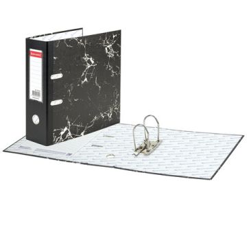 Папка-регистратор А4 90мм BRAUBERG с мраморным покрытием черная 1/12 (Клиент)