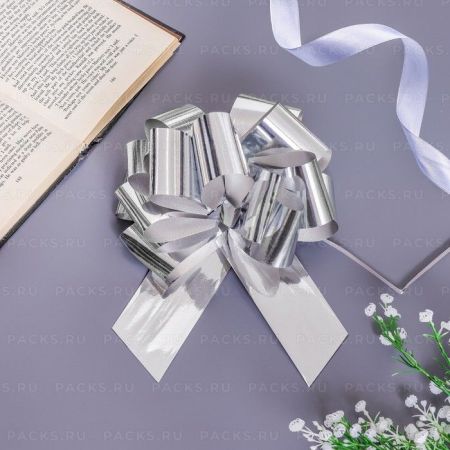 Бант-шар 5см серебристый 1/20