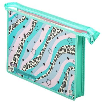 Папка для тетрадей А4 1отделение картон/пластик, блестки на молнии Trendsetter ЮНЛАНДИЯ 1/60