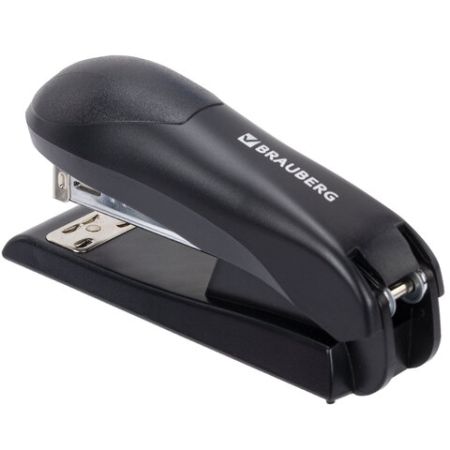 Степлер №24/6 26/6 до 30л черный BRAUBERG Universal 1/12