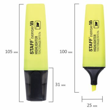 Текстмаркер желтый 1-5мм STAFF EVERYDAY 1/12