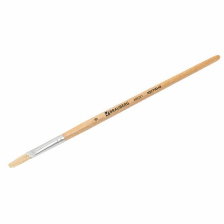 Кисть щетина плоская №6 BRAUBERG 1/30 (Клиент)