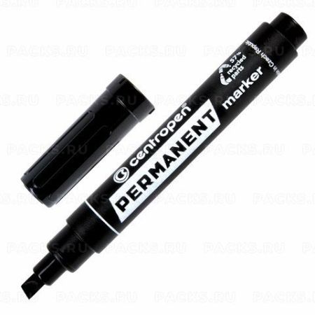 Маркер перманентный черный 1-4,6мм скошенный наконечник CENTROPEN 1/10/200