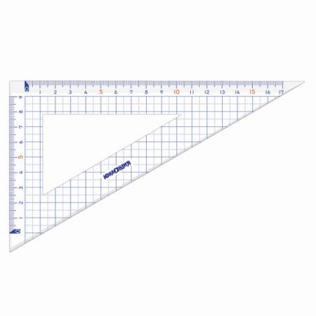 Набор чертежный большой линейка 30см, 2  угольника, транспортир, пенал ЮНЛАНДИЯ 1/24