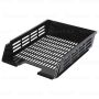 Лоток горизонтальный для бумаг сетчатый с пазами черный Basic Brauberg 1/14