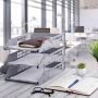 Лоток горизонтальный для бумаг 334х255х271мм (3шт) серый BRAUBERG GRAND OFFICE 1/4 (Клиент)
