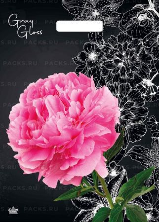 Пакет с вырубной ручкой (31,5х43)-50 Грэй Глосс Пион 50/500