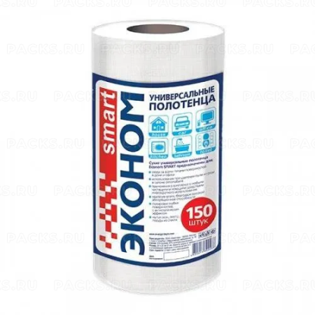 Полотенца вискозные рулон (20х23) Эконом Smart универсальные (150) 1/12