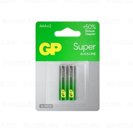 Элемент питания alkaline GP Super ААА (LR03 24А) (2шт) 1/10/80