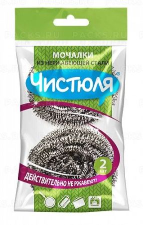 Мочалка для посуды стружка (2шт) Чистюля 1/40 Мочалка для посуды стружка (2шт) Чистюля 1/40