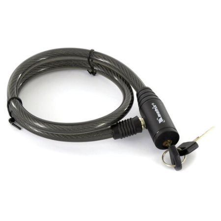 Замок тросовый велосипедный стальной трос: диаметр 10мм длина 650мм 2 ключа MATRIX 1/120