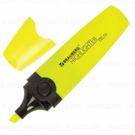 Текстмаркер желтый 1-5мм скошенный наконечник BRAUBERG DELTA 1/12