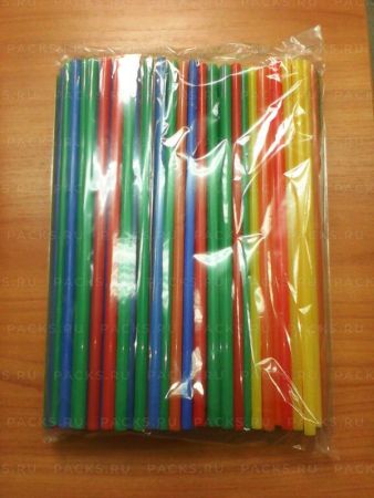 Трубочки для коктейля 240х8 прямые цветные (250шт) 1/23