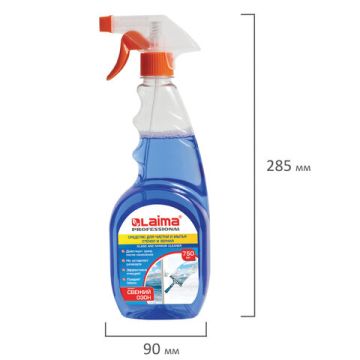 Средство для мытья стекол и зеркал 750мл триггер ЛАЙМА PROFESSIONAL 1/12