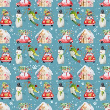 НГ Бумага упаковочная 70х100см ЗОЛОТАЯ СКАЗКА Веселый НГ 10дизайнов 105г/м2 1/50