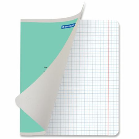 Тетрадь 12л клетка обложка картон ЗЕЛЕНАЯ КЛАССИКА BRAUBERG 1/20