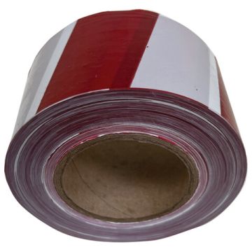 Сигнальная лента бел-красн (75х250) СТАНДАРТ основа полиэтилен 1/20 (Тендер)