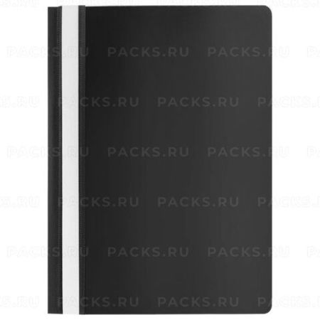 Папка скоросшиватель с прозр верхн лист черный Россия 1/20/200