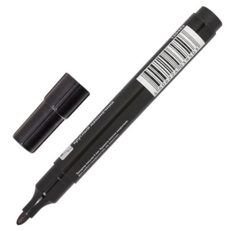 Маркер перманентный черный 3мм круглый наконечник Contract BRAUBERG 1/12/1152