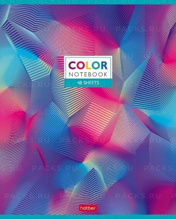 Тетрадь 48л А5 клетка скоба металлиз картон Color Хатбер 1/5/100