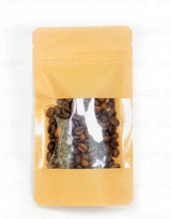 Пакет Дой-Пак Zip-Lock крафт 135х225 (35+35) №31 окно 70 мм 100/600 