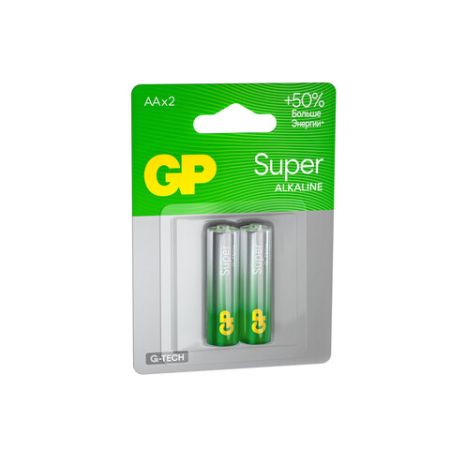 Элемент питания alkaline GP Super АА (LR6 15А) (2шт) 1/10/80