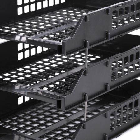 Лоток горизонтальный для бумаг 334х255х62271мм КОМПЛЕКТ 3 шт черные Brauberg GRAND OFFICE 1/4