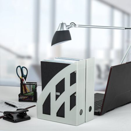 Лоток вертикальный для бумаг 245х75х320мм КОМПЛЕКТ 2шт серый Brauberg Modern 1/12