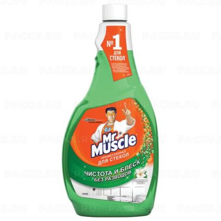 Средство для мытья стекол и зеркал 500мл сменный блок с нашатырном спиртом  Мистер Мускул 1/12