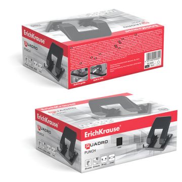 Дырокол на 40листов металлический большой черный 4669 Quadro ERICH KRAUSE 1/24