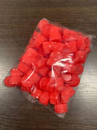 ПЭТ крышка для бутылки 28мм красная 1/100 nelK