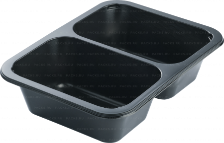 Лоток под запайку 2-сек 187х137х45 50/50 черный ПП UPAX-UNITY 80/480 