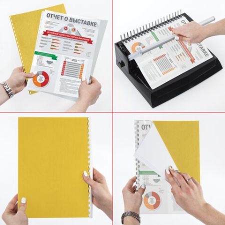 Обложки для переплета А4 100шт 230 г/м2 тиснение под кожу желтые BRAUBERG 1/10 (клиент)