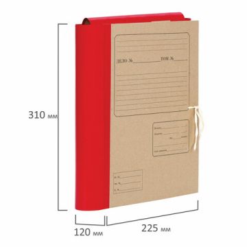 Папка архивная с завязками 120мм крафт корешок бумвинил 4 х/б завязки 1/25