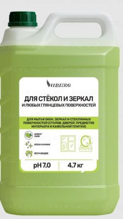 Средство для мытья стекол и зеркал канистра 5л HOME Лайм HIBERG 1/4 