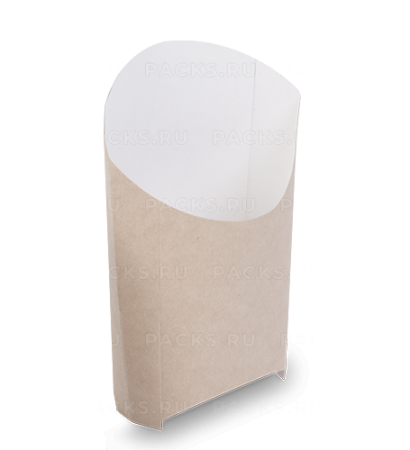 Коробка бумажная для картофеля фри 120х53х135мм крафт ламинированный OSQ FRY L 50/700 