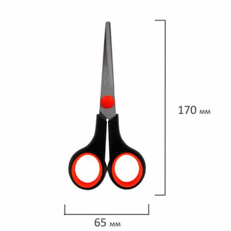 Ножницы набор 5шт (140,170,190,220,240мм) метал черно-красные вставки европодвес Brauberg 1/12 (Клие